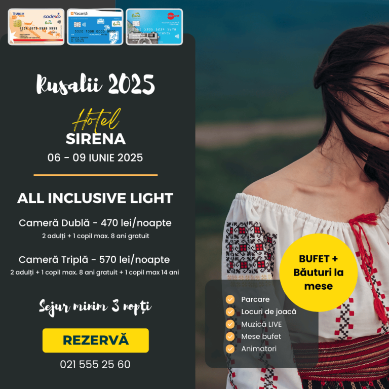 Oferta Rusalii 2025 Litoral All inclusive Hotel Sirena Saturn