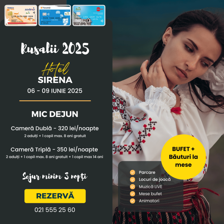 Oferta Rusalii 2025 Litoral Mic dejun Hotel Sirena Saturn